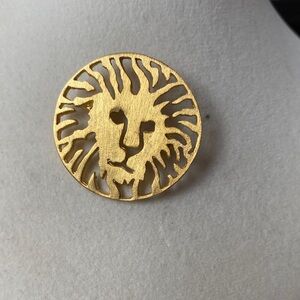 Gold Lion Brooch
